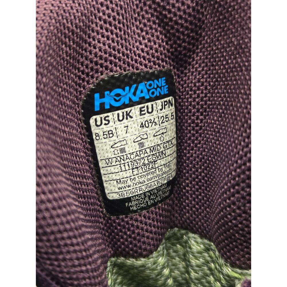 Hoka One Womens Purple Anacapa Mid GTX Gore-Tex Boots Size 8.5B - Picture 9 of 12